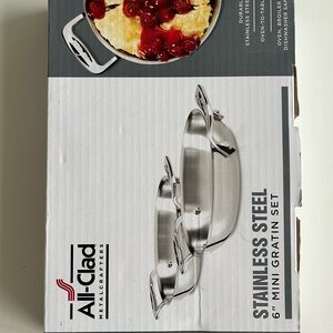 All-Clad Stainless Steel Mini Gratin Cookware Set - Silver